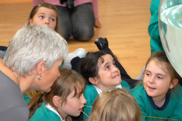 Workshop with Professor Tony Ryan and Ceda Primary School Trish Belford with pupils Patrick Dalton.jpg