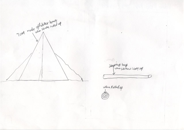 Highly commended was Rubin Rose-Keys rubber band tent idea